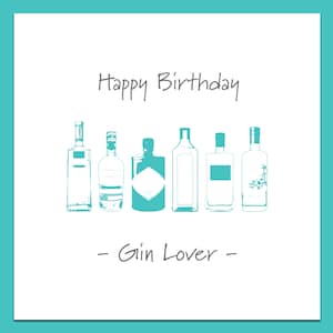 Tarjeta de cumpleaños de ginebra, tarjeta de amantes de la ginebra, ilustración de ginebra, cumpleaños de amigos, feliz cumpleaños, tarjeta de cumpleaños para ella, tarjeta de cumpleaños para él