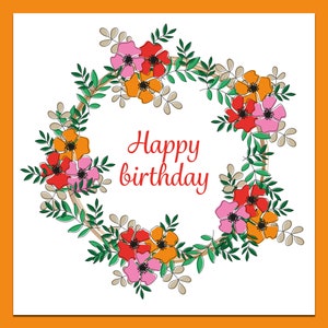 Verjaardagskaart voor haar, bloemverjaardagskaart, verjaardagskaart, gelukkige verjaardagskaart, bloemen, verjaardagskaart voor vriend, vriend verjaardagskaart