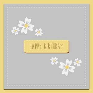 Blumen Geburtstagskarte, alles Gute zum Geburtstag, Karte für Sie, Geburtstagskarte für Sie, Geburtstagskarte, Blumen Geburtstagskarte