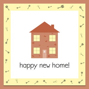 Frohes neues Zuhause, neues Zuhause, Einweihungskarte, Umzugskarte, neues Haus, glückliches neues Zuhause, erste Wohnung, neue Zuhause Karte, plastikfreie Karte, Schlüssel