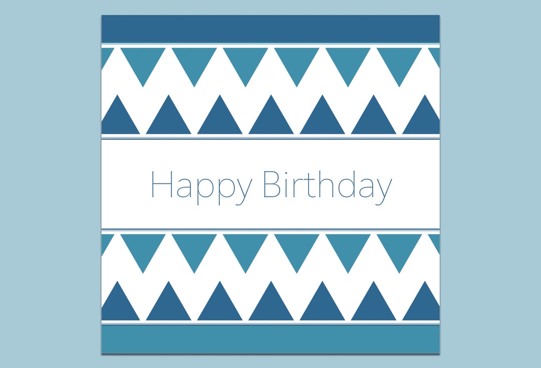 Happy Birthday Card, Birthday Card, Happy Birthday, Blue Card, Blue ...