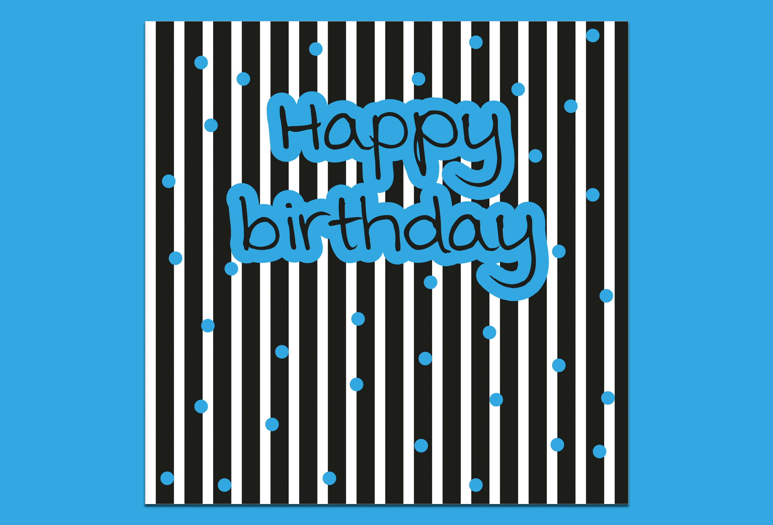 Birthday Card for Him Blue Birthday Card Friends Birthday - Etsy