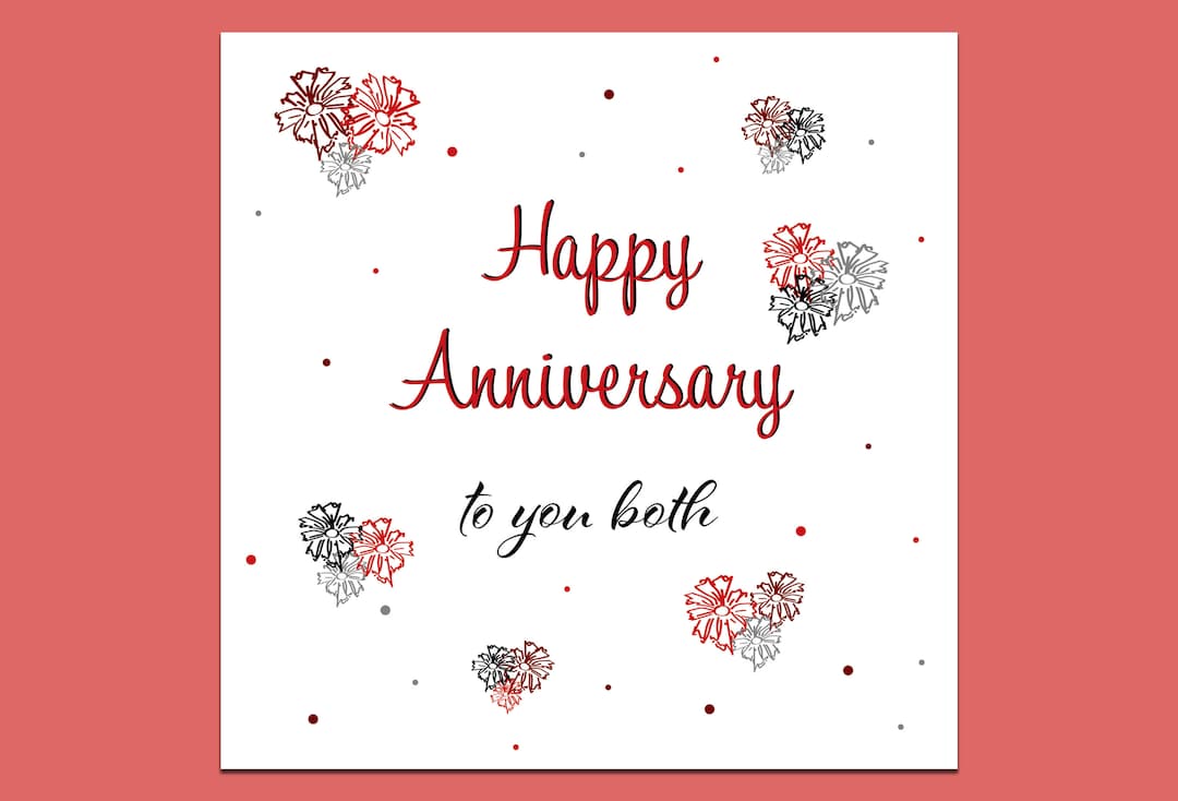 Anniversary to You Both Card: Happy Anniversary - Etsy