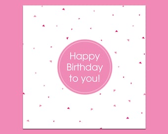 Pink Birthday Card for Her: Modern Celebration Card