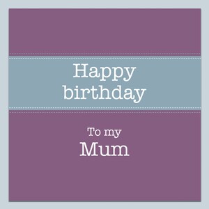 Purple Birthday Card for Mum: Simple Design