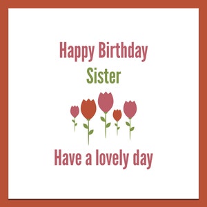 Sister Birthday card, happy birthday sister, birthday card, sisters birthday, happy birthday, card for her, sister card, sister birthday