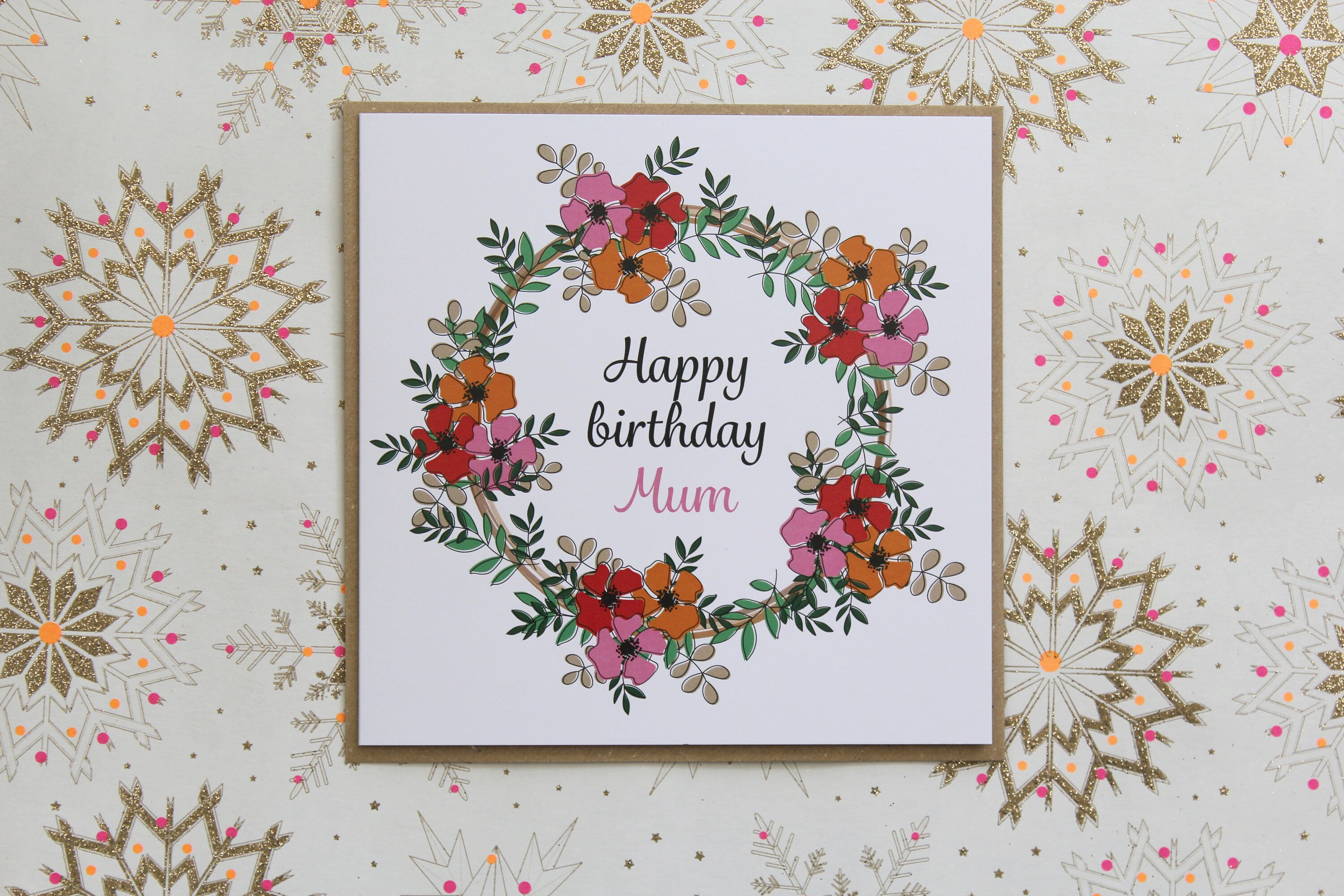Mum Birthday Card Flower Birthday Card Mums Birthday Happy - Etsy