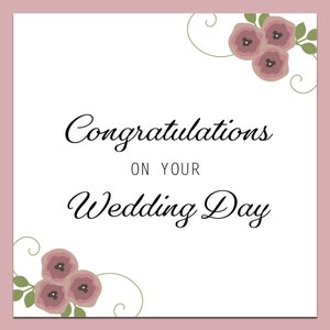 Wedding day card, card for wedding day, congratulations wedding card, wedding card, congratulations wedding day card