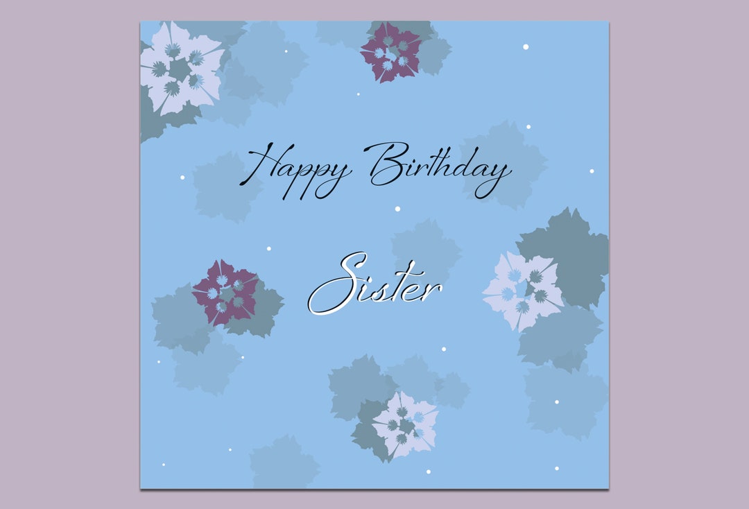 Sister Birthday Card Happy Birthday Sister Birthday Card Etsy