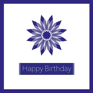 Geburtstagskarte für sie, weiße und blaue Geburtstagskarte, Freunde Geburtstag, Geburtstagskarte, Karte für sie, blaue Blume Geburtstagskarte, blauer Geburtstag