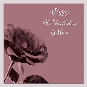 Happy 90th birthday card, 90th birthday card for Mum, Mum 90th birthday card, 90th card Mum, Mum 90th card, floral Mum 90th birthday card