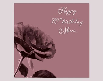Carte de joyeux 70e anniversaire, carte de 70e anniversaire de maman, carte de 70e anniversaire de maman, carte de 70e anniversaire de maman, carte de 70e anniversaire de maman, carte florale de 70e anniversaire de maman