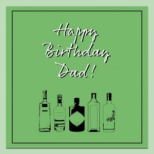 Carte d'anniversaire papa, carte d'anniversaire de gin, anniversaire de papa, joyeux anniversaire, papa amateur de gin, carte de gin papa, carte de gin d'anniversaire de papa