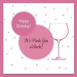 Carte d'anniversaire de gin rose, carte d'anniversaire pour elle, carte de gin rose, carte faite main, carte d'anniversaire de gin, anniversaire d'amis, carte de gin, rose, gin rose