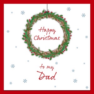 Happy Christmas Dad Card: Wreath Design