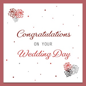 Congratulations on your wedding day, wedding day card, card for wedding day, congratulations wedding card, wedding card