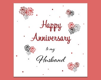 Anniversary to my husband card, happy anniversary, anniversary cards, wedding anniversary card, anniversary card for husband, husband card