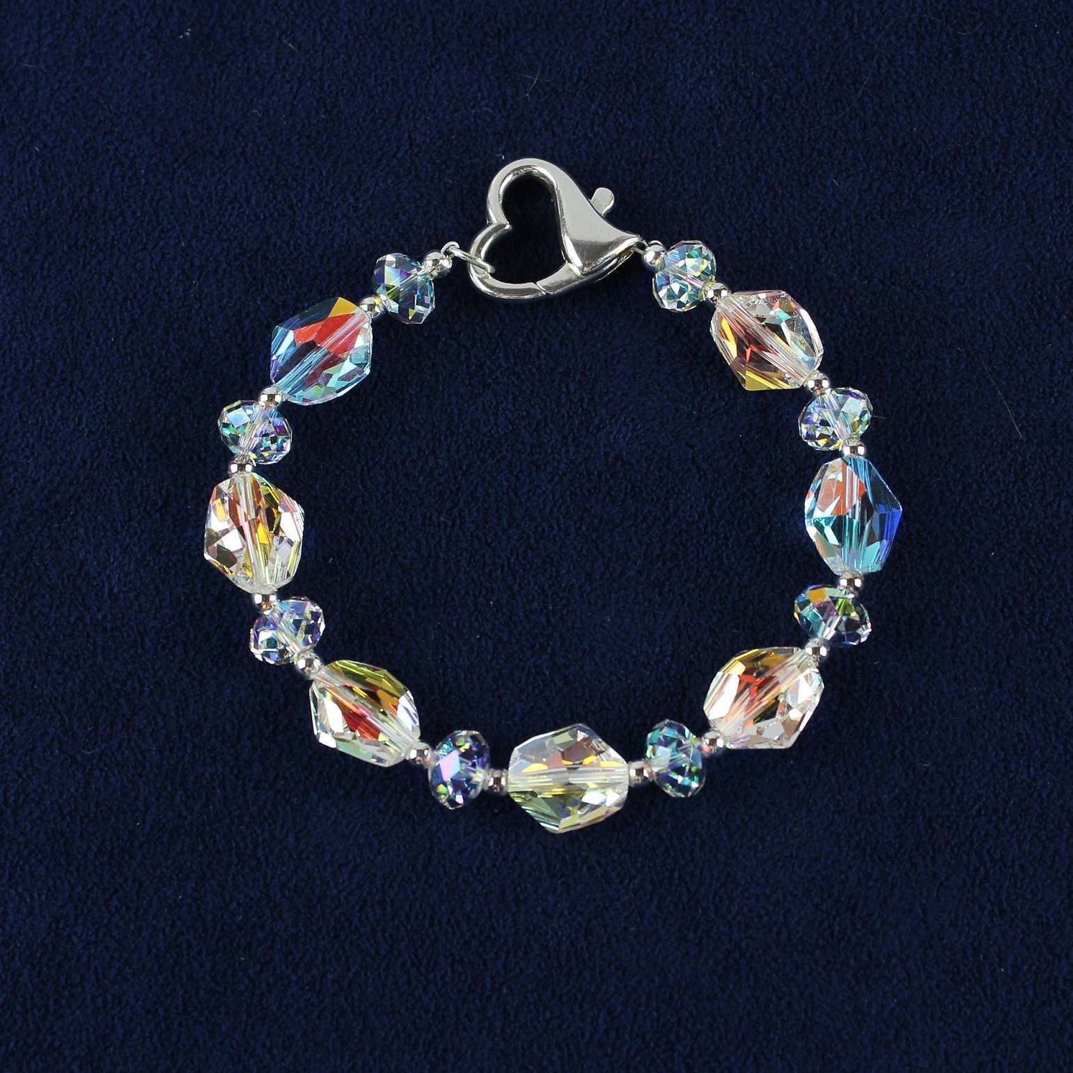 Cosmic Rock Swarovski Crystal Bracelet in Clear AB W/ Solid