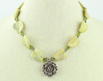 Bonyak Jewelry 18 Inch Rhodium Plated Necklace w/ 4mm Green May Birth Month Stone Beads and Saint Anastasia Charm