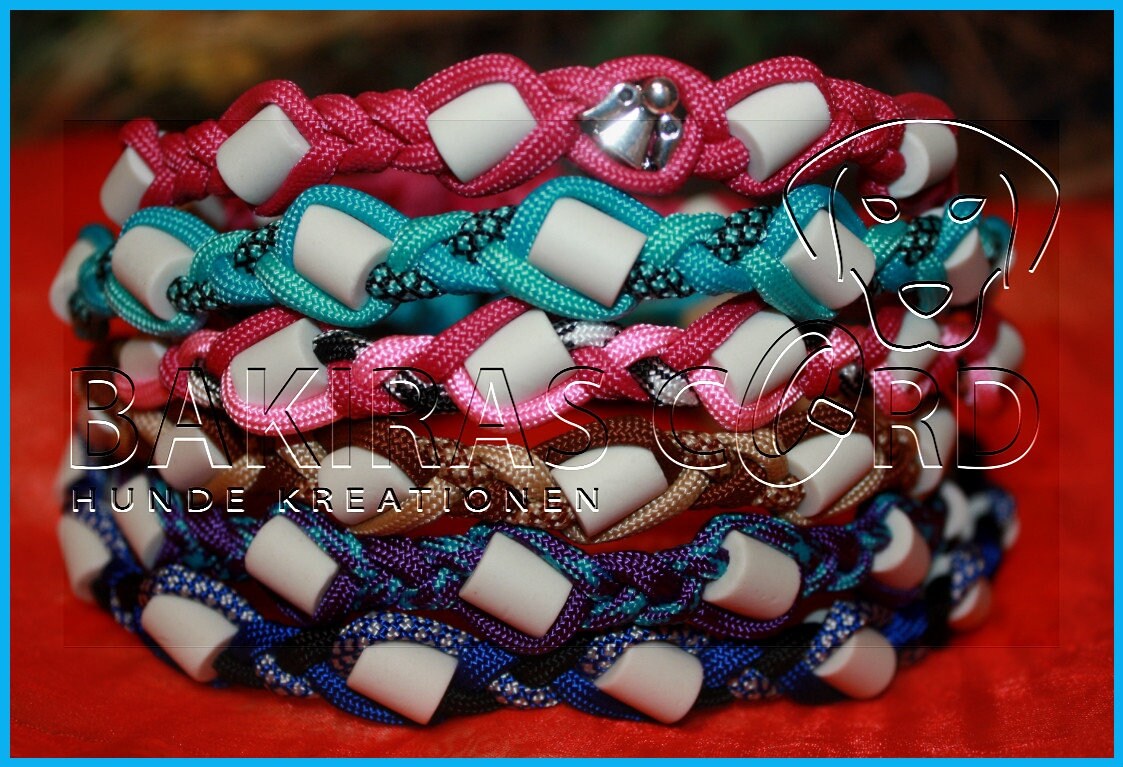 EM-Keramik Halsband Schwarz / Weiß Mit Herzperlen