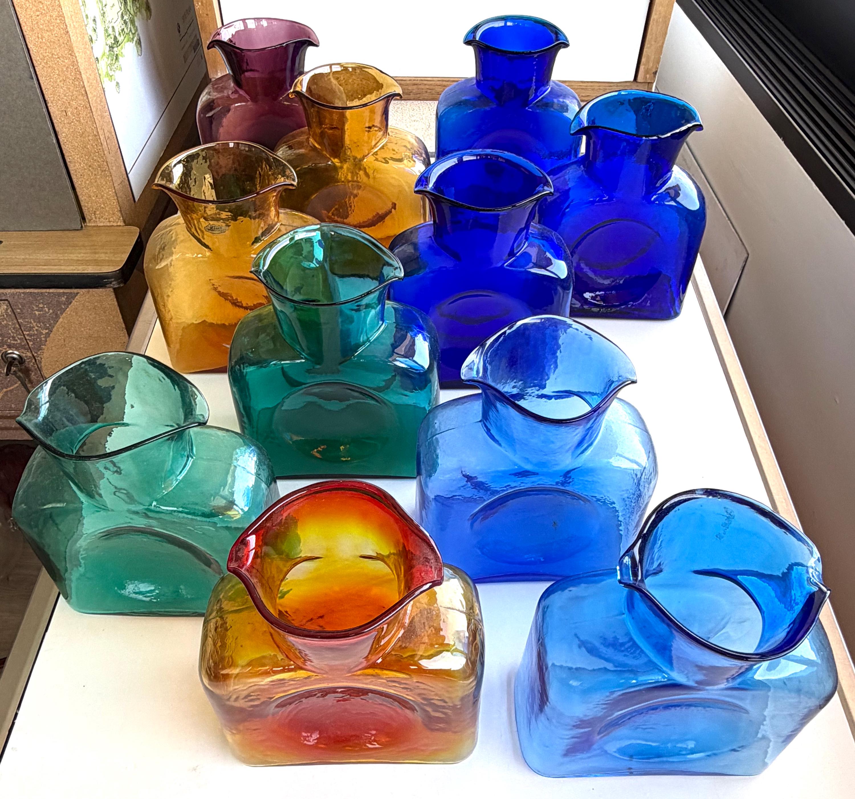 Set of 11 Blenko Water Bottle Pitchers Carafe Full Sized 8” - Etsy