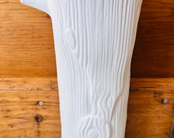 Sherry Olsen Art Pottery Rzadki ceramiczny wazon Woodland 11" "Hollow Stump"