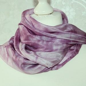 Silk scarf aubergine scarf silk unique piece gift handmade