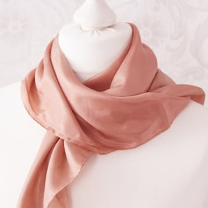 Silk scarf old pink handmade large elegant scarf made of silk