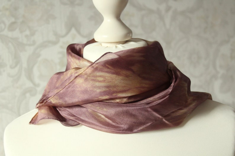 Brown Beige Silk Scarf Handmade Gift Grandma Mom Mother's Day Etsy UK