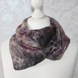 Scarf silk scarf fantasy in black pink gift for women