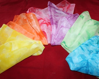 6 Scarves Play Cloths Rainbow Silk 45 cm Silk Scarves Children