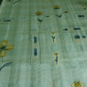 Fabric Voile Curtain Fabric Pastel with Flowers Decorative Fabric Sold by the Meter