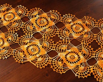 Tapete grande de ganchillo, camino de mesa, tapete decorativo, hecho a mano