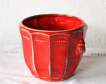 Blumentopf getöpferter roter Übertopf groß Keramik Töpferei