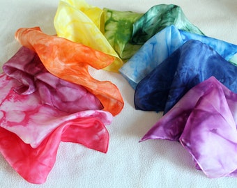 10 play cloths rainbow mini silk cloths silk