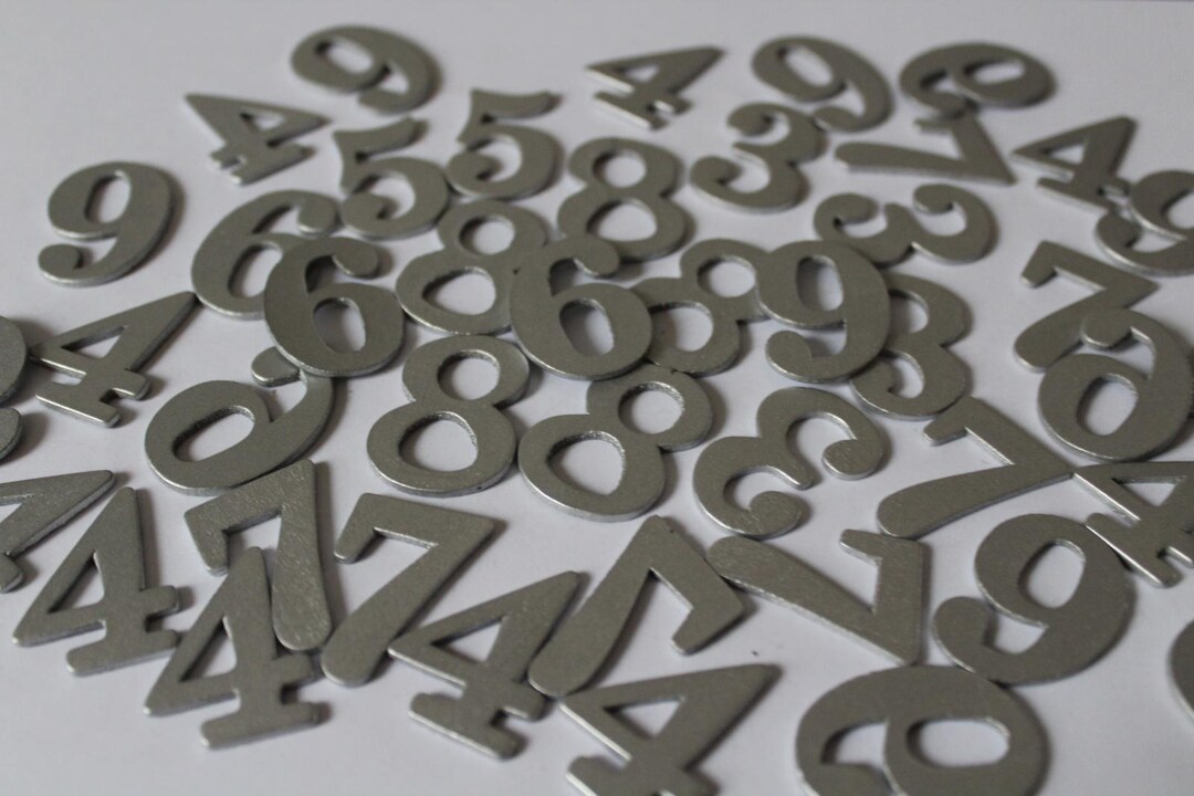 Assorted Numbers 44 X Wooden Numbers, Silver, Assorted Scatter Decorations, Craft ...