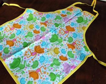 Children's apron little frog apron 4-6 years handmade