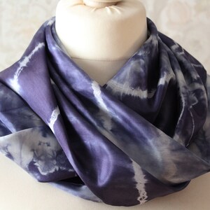 Silk scarf silk fantasy in blue handmade