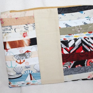 Toiletry bag sewn handmade patchwork unique piece