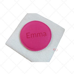 Felt seat cushion with personalized name, laser engraving