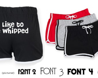 Personalised Roller Derby Shorts with stripe Black, navy grey or red