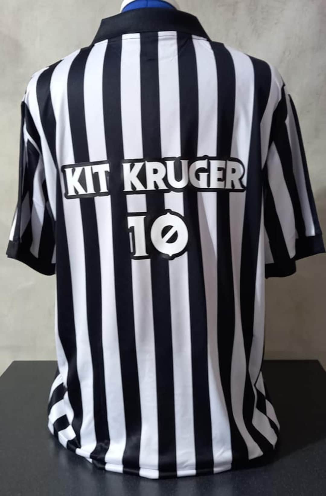 Roller Derby Referee Top. Striped Ref Top With Name on Back