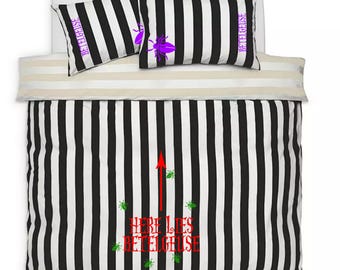 Beetle Black/White Stripe Bedding duvet Double King