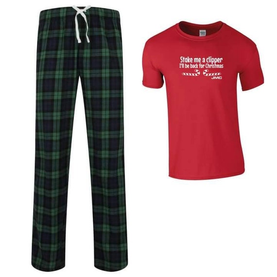 Stoke Me a Clipper Christmas Unisex Pyjamas Pj s. Red Vest or T Shirt Top Shorts or Pants Green Bottoms Etsy Canada