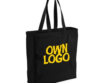 Black Own Logo (one colour) shopping tote bag. 42 x 39 x 13cm