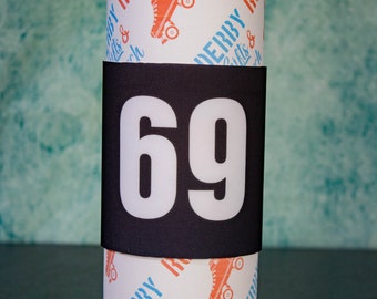 Block Colour Personalised Roller Derby Number Arm Band, neoprene (pair)