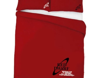 Sci Fi breakfast Red Bedding duvet set Double King