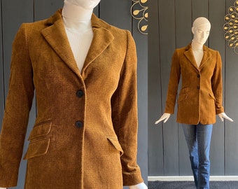Blazer vintage en pure laine vierge : veste de hacking
