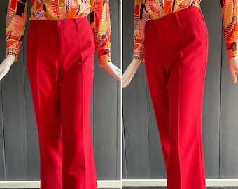 Pantalon rouge pattes d’éléphant Lois Vintage Y2K inspiration années 1970, Taille 32/XXS