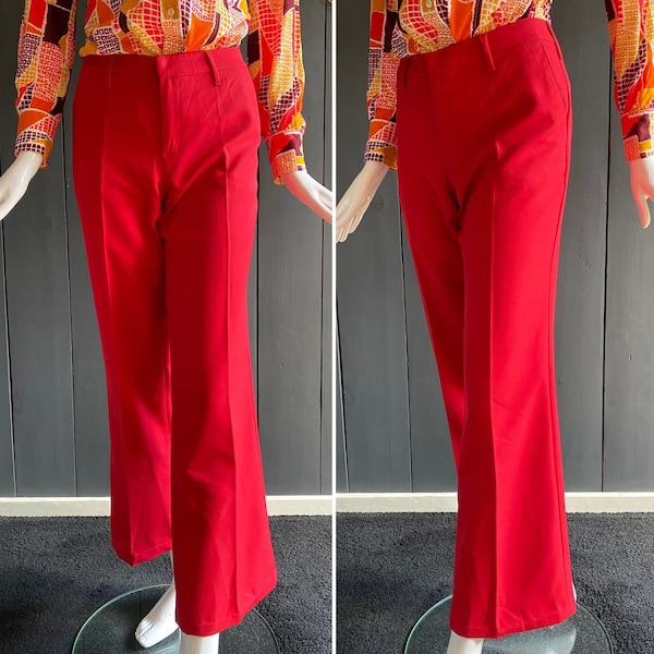 Pantalon rouge pattes d’éléphant Lois Vintage Y2K inspiration années 1970, Taille 32/XXS